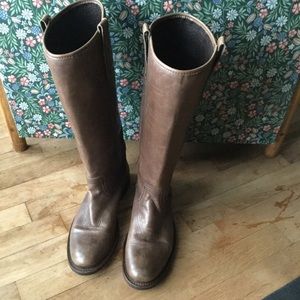 Women leather tall riding boots size 39EU